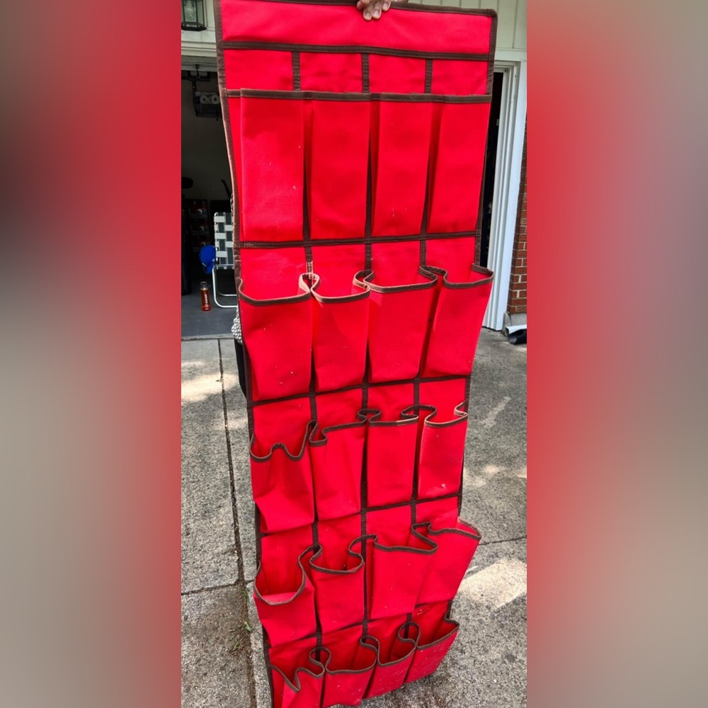 Red Over Door Hanging Shoe Organizer